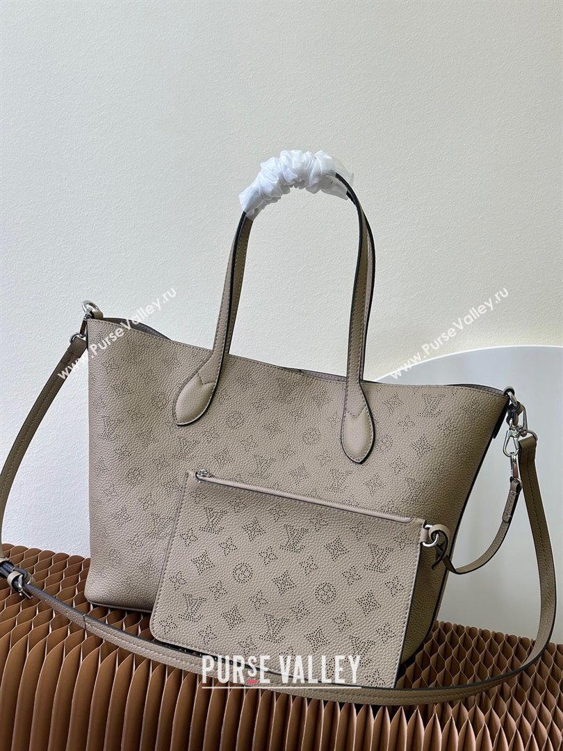 Louis Vuitton Mahina perforated calfskin leather Blossom MM Bag M21852 Galet Beige 2023 (kiki-23111349)