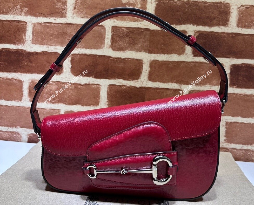 Gucci Horsebit 1955 small shoulder bag 764155 leather Red (dlh-23111420)