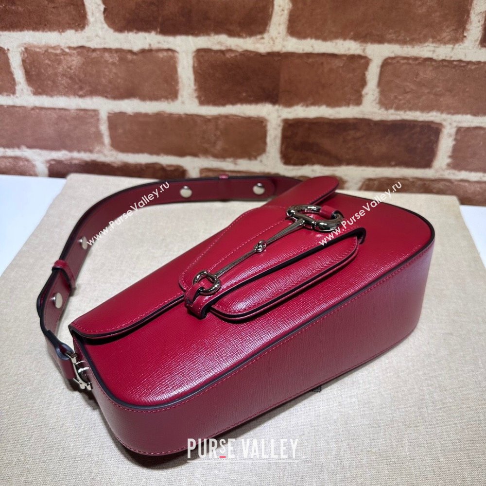 Gucci Horsebit 1955 small shoulder bag 764155 leather Red (dlh-23111420)