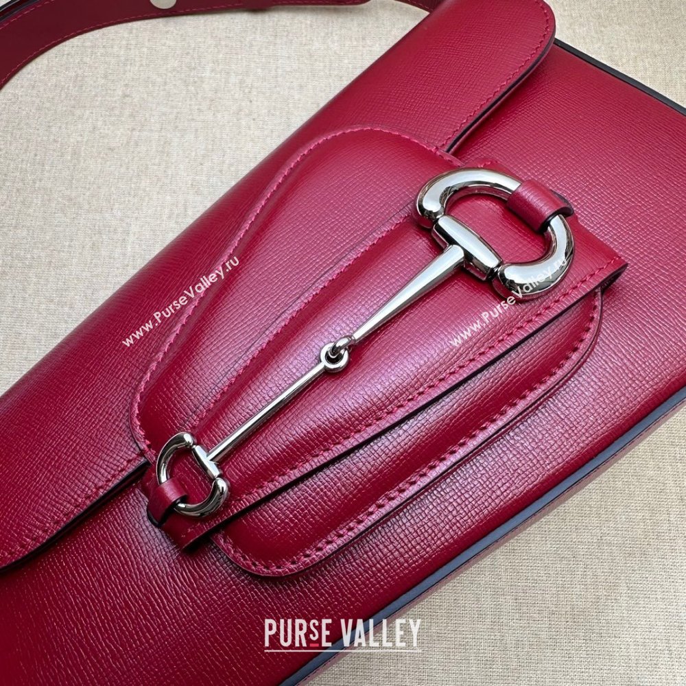 Gucci Horsebit 1955 small shoulder bag 764155 leather Red (dlh-23111420)