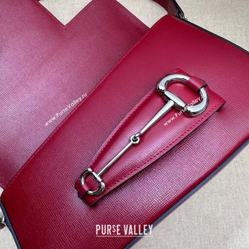 Gucci Horsebit 1955 small shoulder bag 764155 leather Red (dlh-23111420)