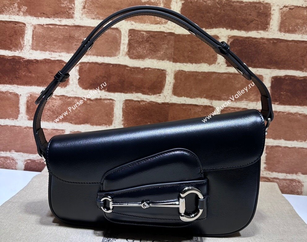 Gucci Horsebit 1955 small shoulder bag 764155 leather Black (dlh-23111418)