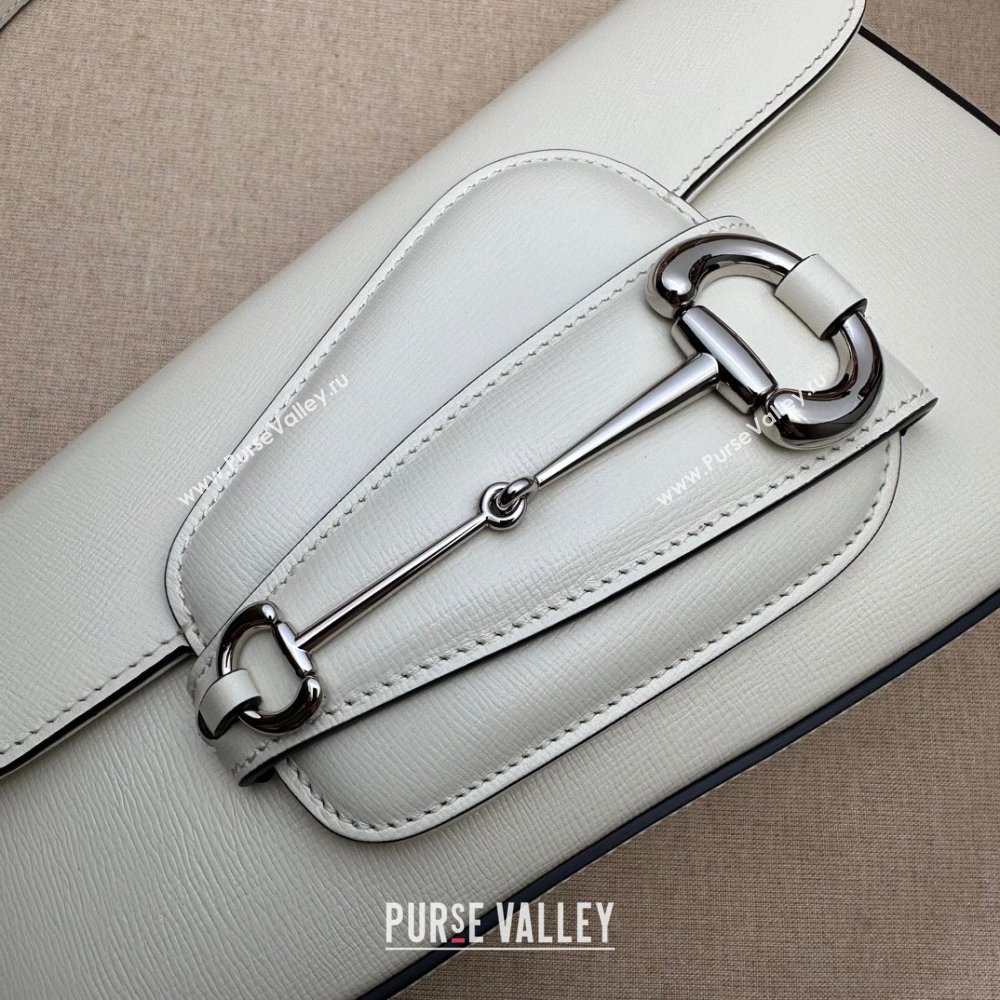 Gucci Horsebit 1955 small shoulder bag 764155 leather White (dlh-23111419)