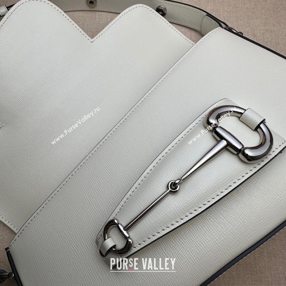 Gucci Horsebit 1955 small shoulder bag 764155 leather White (dlh-23111419)