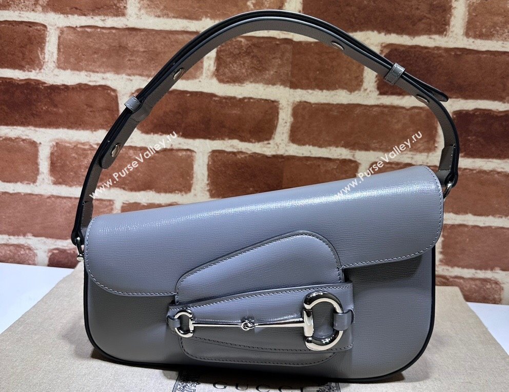 Gucci Horsebit 1955 small shoulder bag 764155 leather Gray (dlh-23111421)