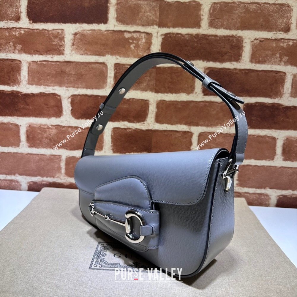 Gucci Horsebit 1955 small shoulder bag 764155 leather Gray (dlh-23111421)