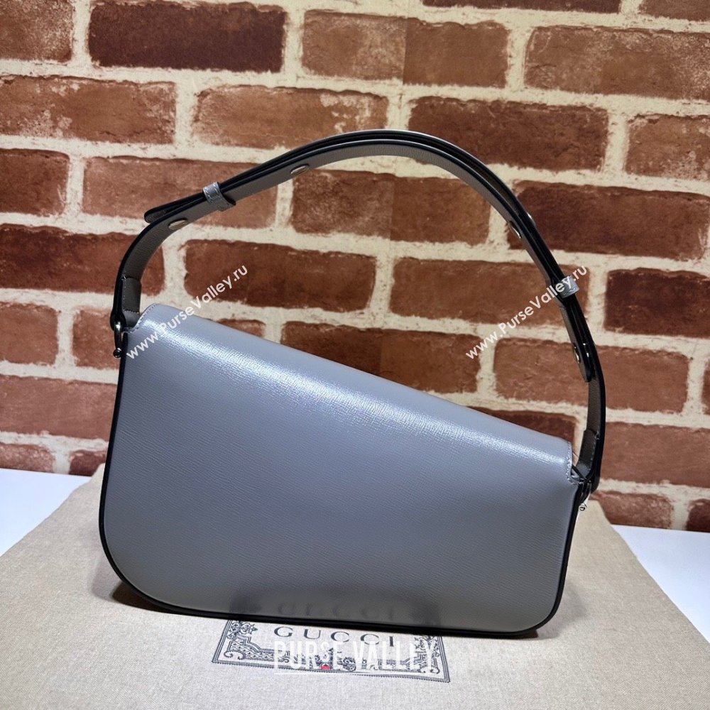 Gucci Horsebit 1955 small shoulder bag 764155 leather Gray (dlh-23111421)