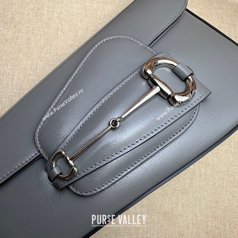 Gucci Horsebit 1955 small shoulder bag 764155 leather Gray (dlh-23111421)