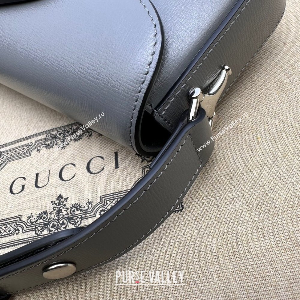 Gucci Horsebit 1955 small shoulder bag 764155 leather Gray (dlh-23111421)