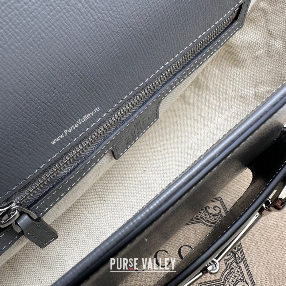 Gucci Horsebit 1955 small shoulder bag 764155 leather Gray (dlh-23111421)