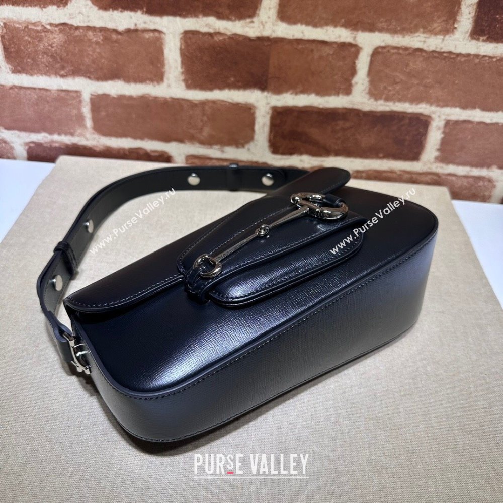 Gucci Horsebit 1955 small shoulder bag 764155 leather Black (dlh-23111418)