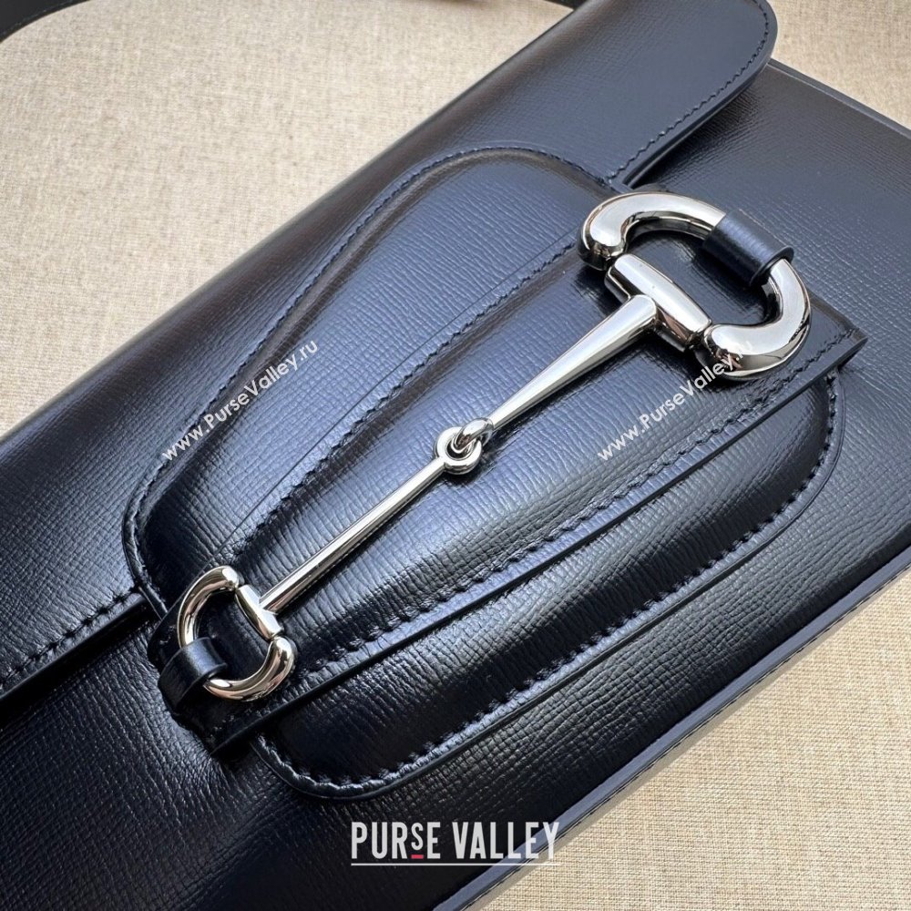 Gucci Horsebit 1955 small shoulder bag 764155 leather Black (dlh-23111418)