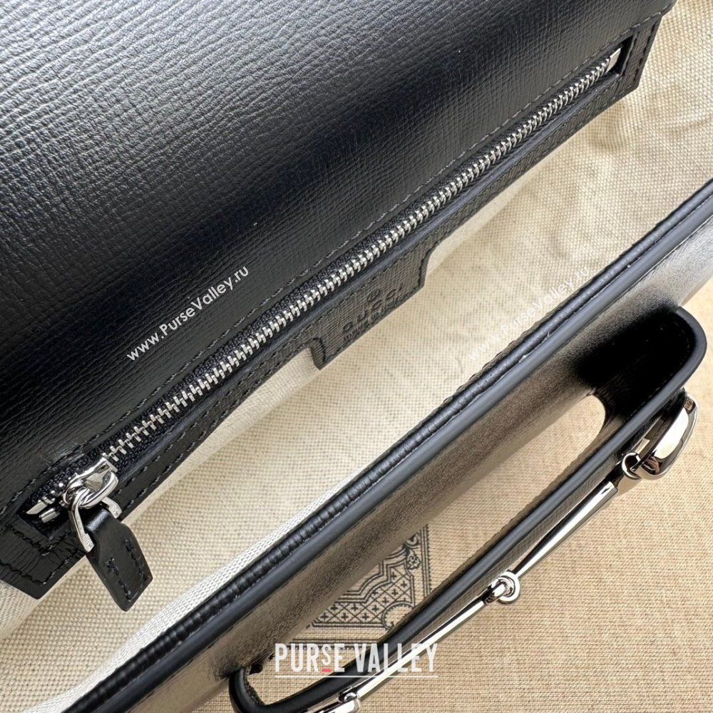 Gucci Horsebit 1955 small shoulder bag 764155 leather Black (dlh-23111418)
