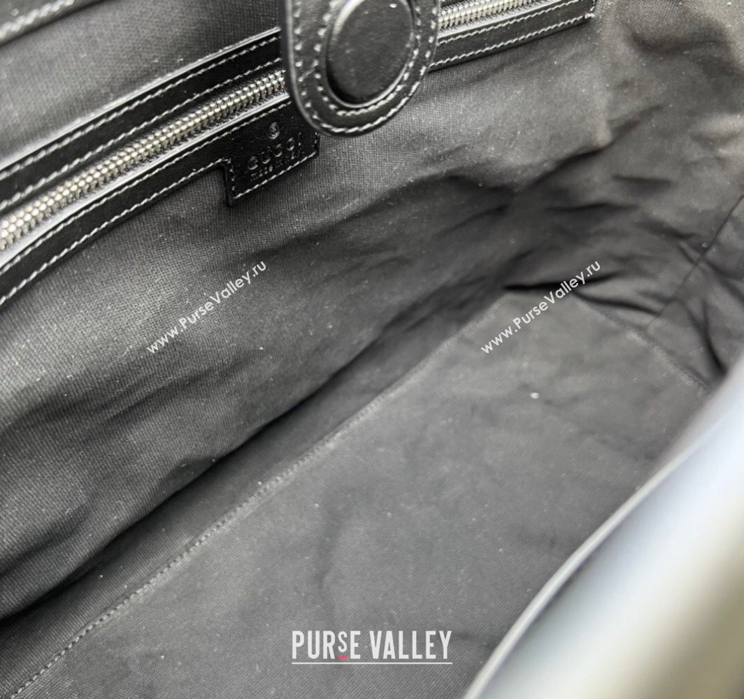 Gucci GG Marmont large tote bag 739684 matelassé chevron leather Black 2024 (dlh-23112304)