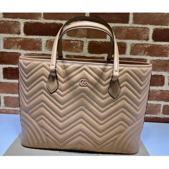 Gucci GG Marmont large tote bag 739684 matelassé chevron leather Beige 2024 (dlh-23112305)