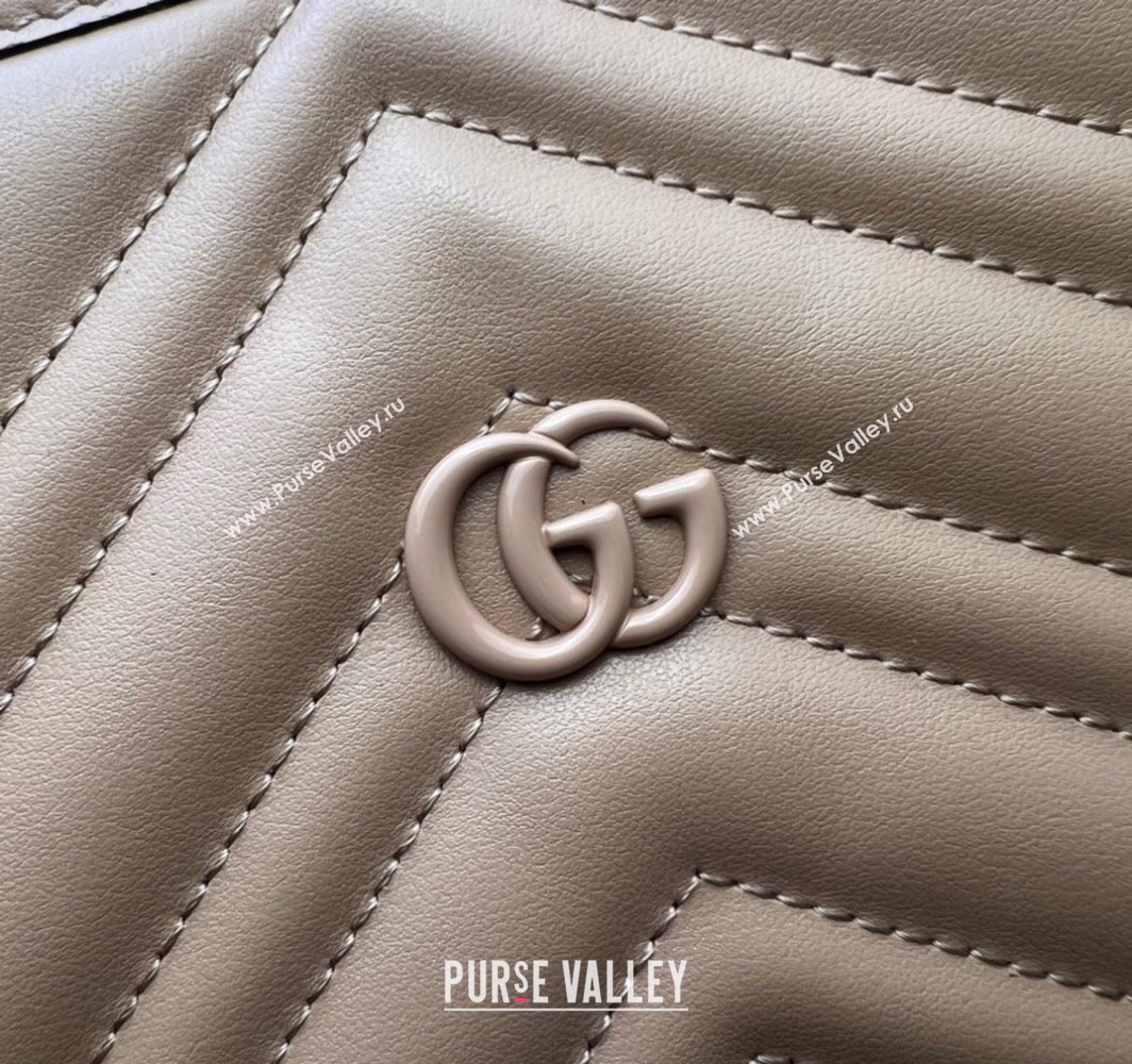 Gucci GG Marmont large tote bag 739684 matelassé chevron leather Beige 2024 (dlh-23112305)