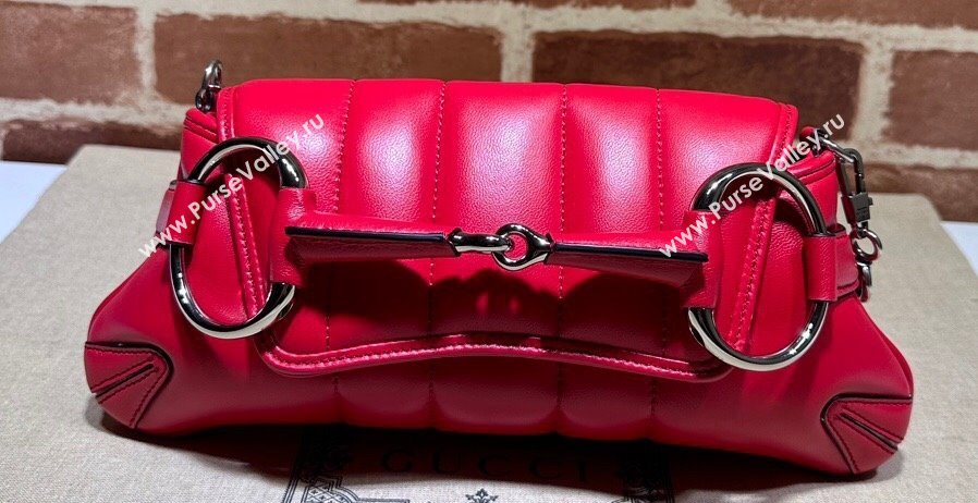Gucci Horsebit Chain small shoulder bag 764339 quilted leather Red (dlh-23111412)