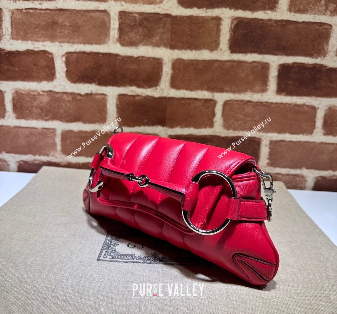 Gucci Horsebit Chain small shoulder bag 764339 quilted leather Red (dlh-23111412)
