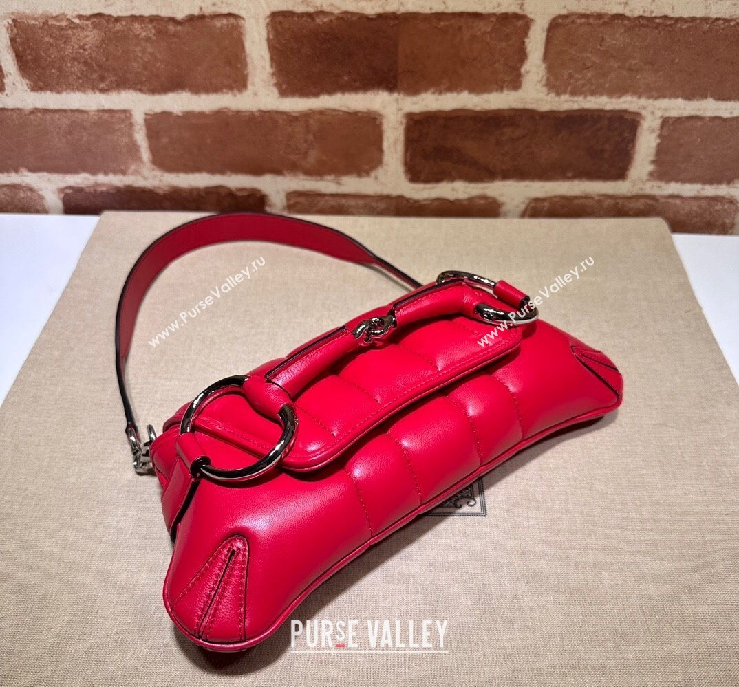 Gucci Horsebit Chain small shoulder bag 764339 quilted leather Red (dlh-23111412)