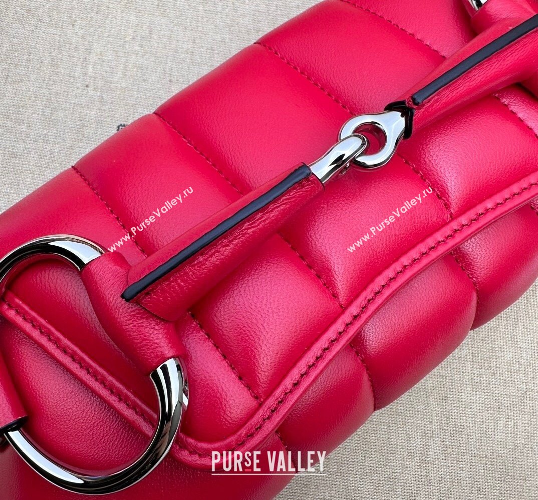 Gucci Horsebit Chain small shoulder bag 764339 quilted leather Red (dlh-23111412)