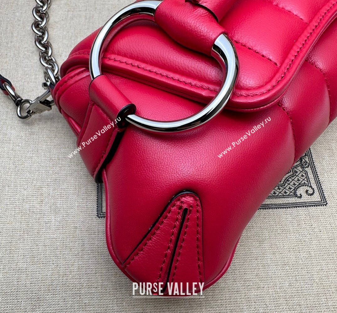 Gucci Horsebit Chain small shoulder bag 764339 quilted leather Red (dlh-23111412)