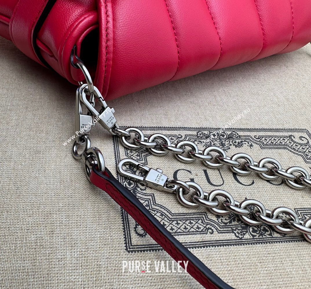 Gucci Horsebit Chain small shoulder bag 764339 quilted leather Red (dlh-23111412)