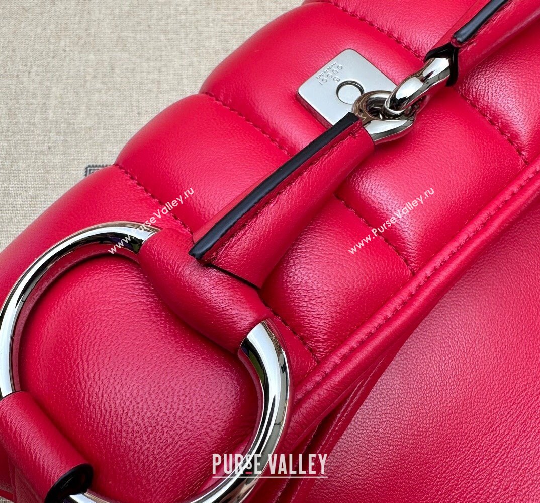 Gucci Horsebit Chain small shoulder bag 764339 quilted leather Red (dlh-23111412)