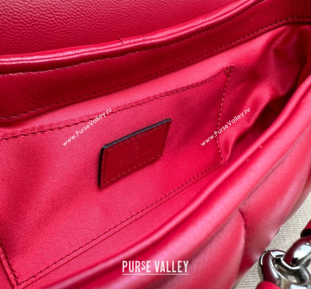 Gucci Horsebit Chain small shoulder bag 764339 quilted leather Red (dlh-23111412)