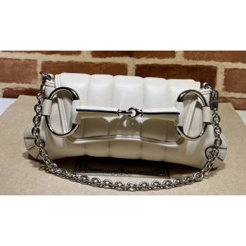 Gucci Horsebit Chain small shoulder bag 764339 quilted leather White (dlh-23111411)