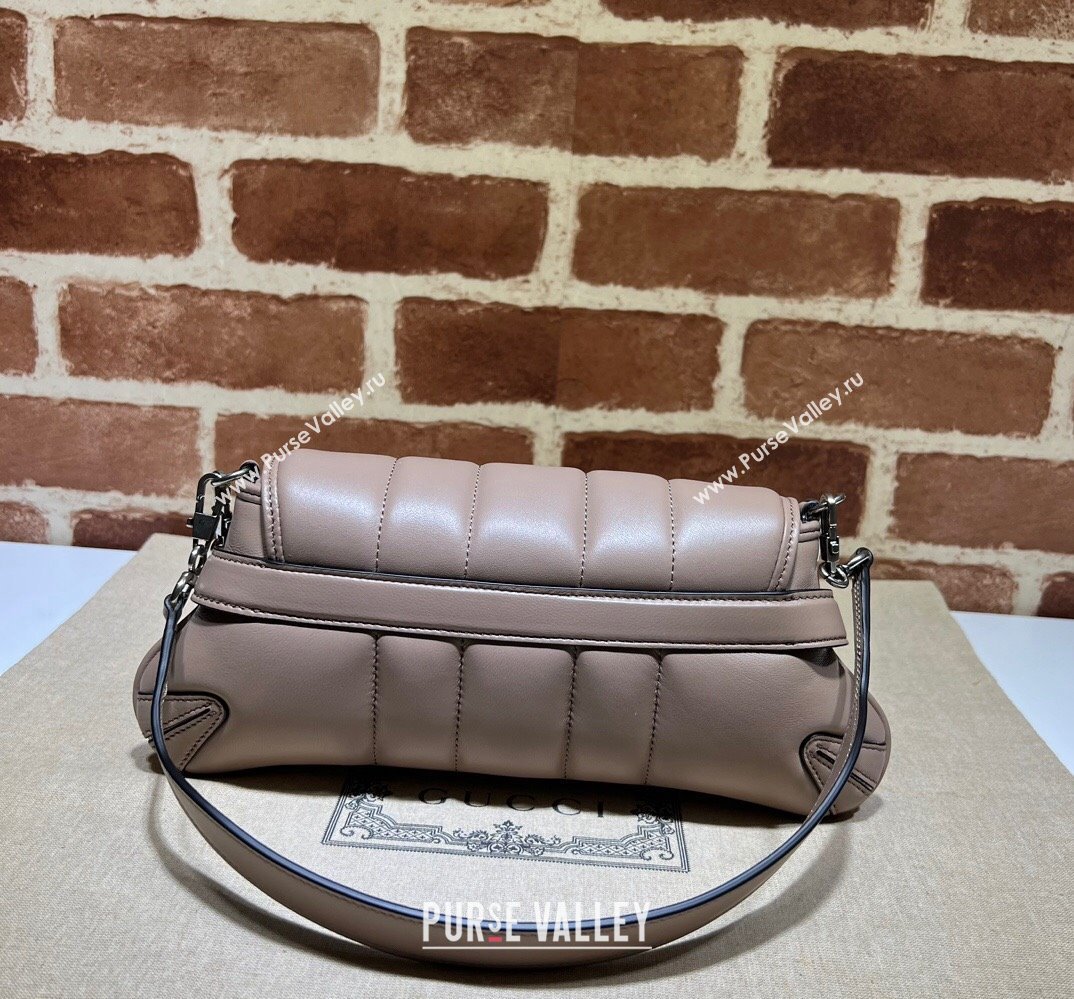 Gucci Horsebit Chain small shoulder bag 764339 quilted leather Nude (dlh-23111414)