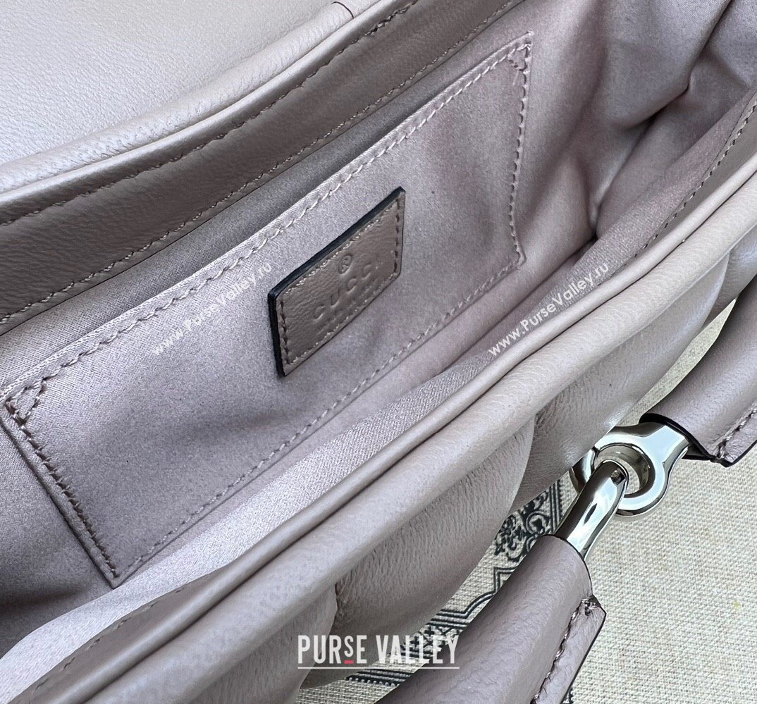 Gucci Horsebit Chain small shoulder bag 764339 quilted leather Nude (dlh-23111414)