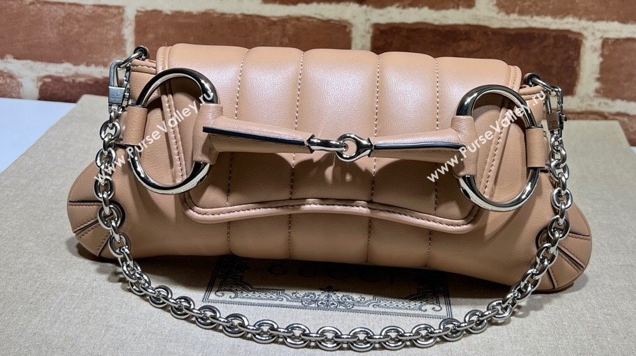 Gucci Horsebit Chain small shoulder bag 764339 quilted leather Beige (dlh-23111413)