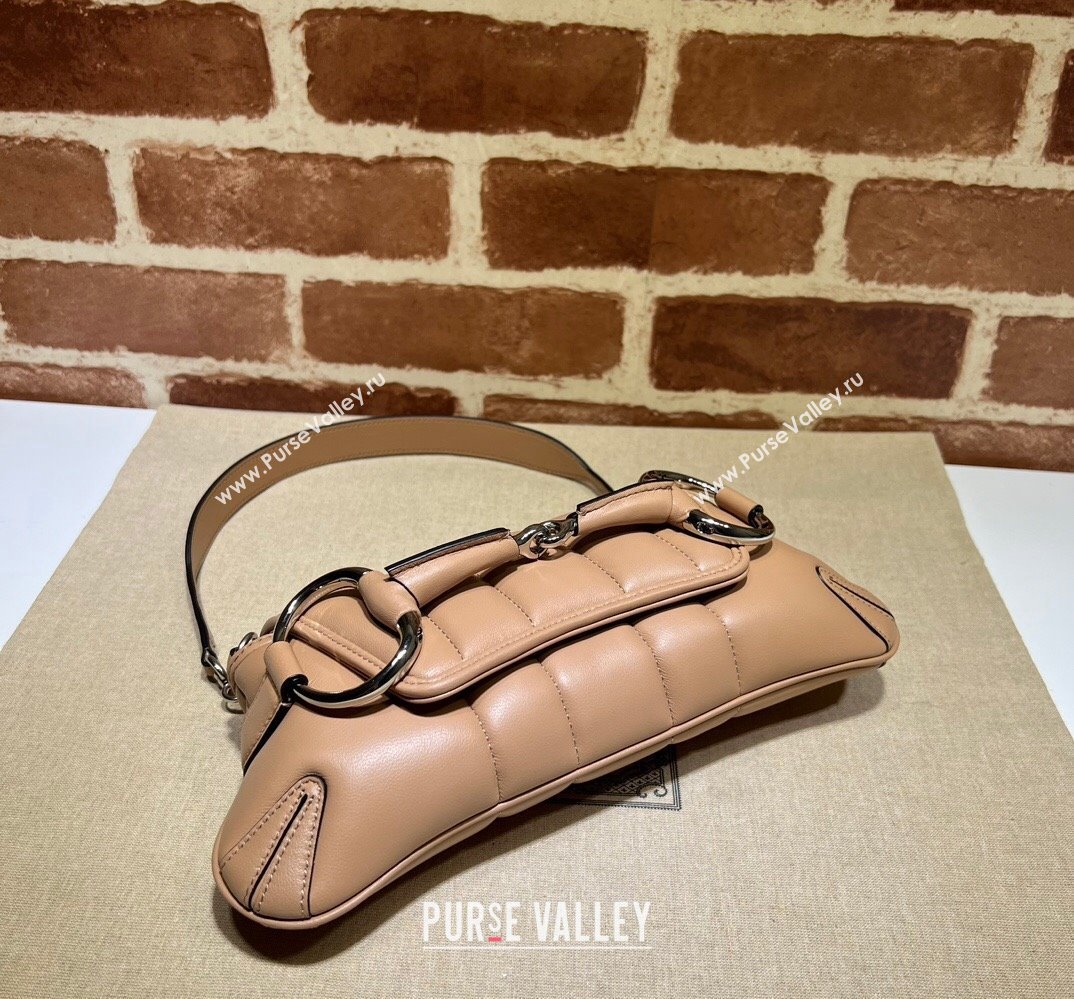 Gucci Horsebit Chain small shoulder bag 764339 quilted leather Beige (dlh-23111413)