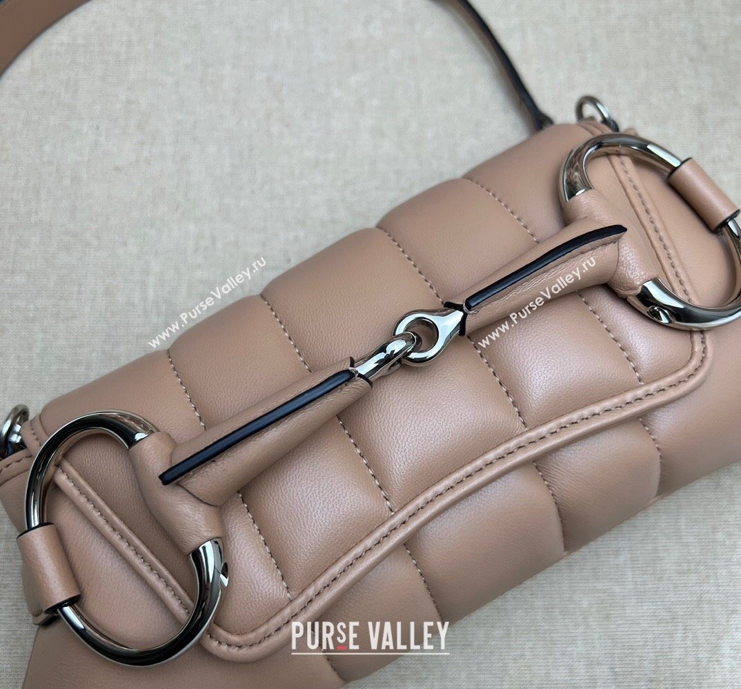 Gucci Horsebit Chain small shoulder bag 764339 quilted leather Beige (dlh-23111413)
