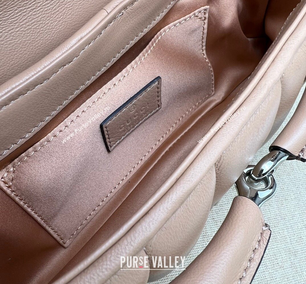 Gucci Horsebit Chain small shoulder bag 764339 quilted leather Beige (dlh-23111413)