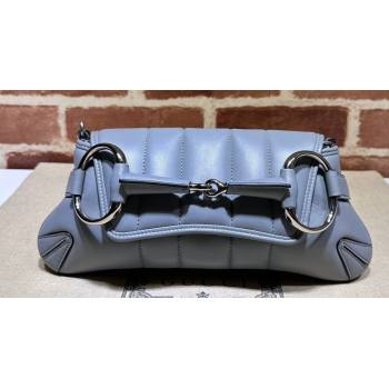 Gucci Horsebit Chain small shoulder bag 764339 quilted leather Gray (dlh-23111416)