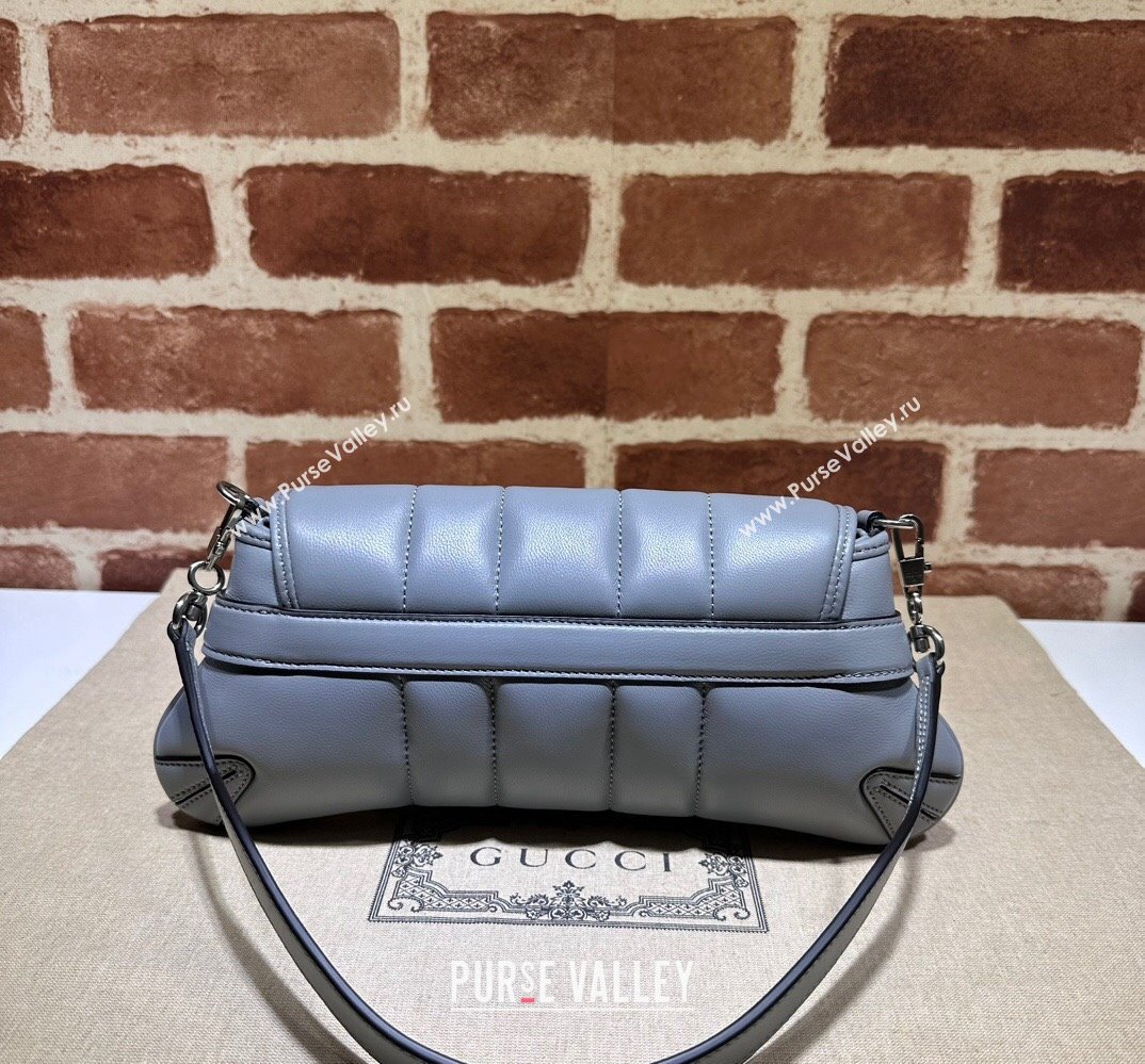 Gucci Horsebit Chain small shoulder bag 764339 quilted leather Gray (dlh-23111416)