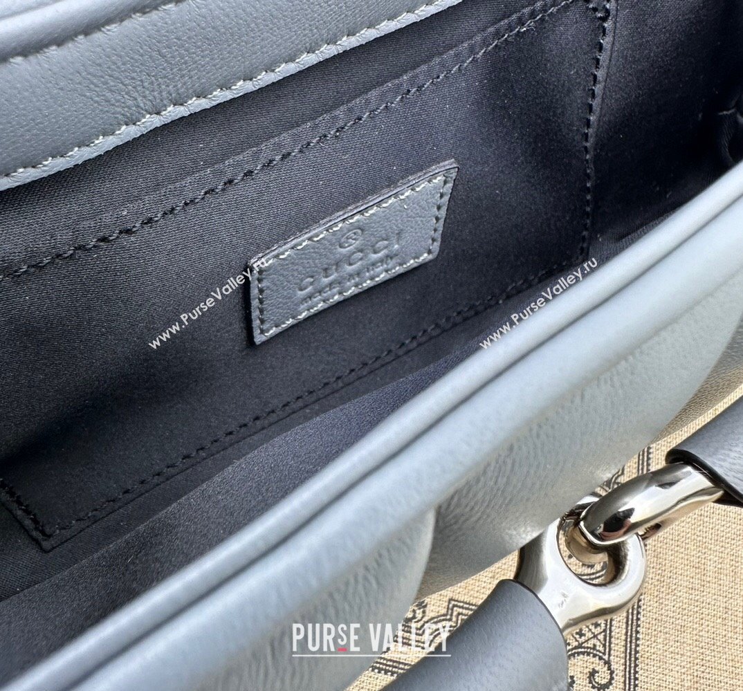 Gucci Horsebit Chain small shoulder bag 764339 quilted leather Gray (dlh-23111416)