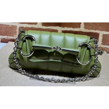 Gucci Horsebit Chain small shoulder bag 764339 quilted leather Green (dlh-23111415)