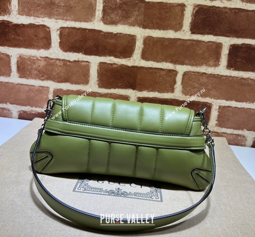 Gucci Horsebit Chain small shoulder bag 764339 quilted leather Green (dlh-23111415)