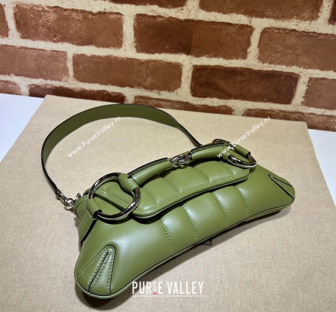 Gucci Horsebit Chain small shoulder bag 764339 quilted leather Green (dlh-23111415)