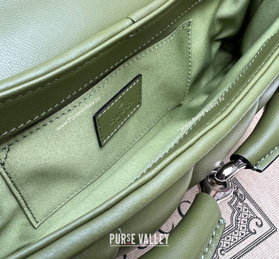 Gucci Horsebit Chain small shoulder bag 764339 quilted leather Green (dlh-23111415)