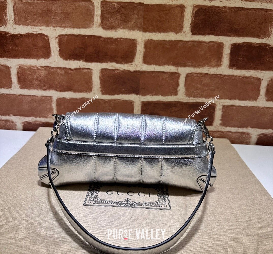 Gucci Horsebit Chain small shoulder bag 764339 quilted leather Silver (dlh-23111417)