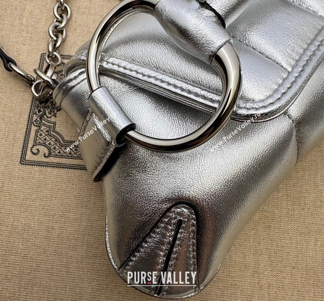 Gucci Horsebit Chain small shoulder bag 764339 quilted leather Silver (dlh-23111417)