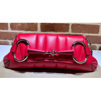 Gucci Horsebit Chain medium shoulder bag 764255 quilted leather Red (dlh-23111403)