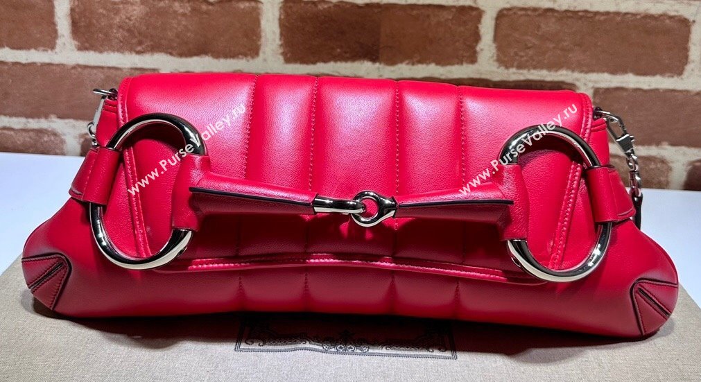 Gucci Horsebit Chain medium shoulder bag 764255 quilted leather Red (dlh-23111403)