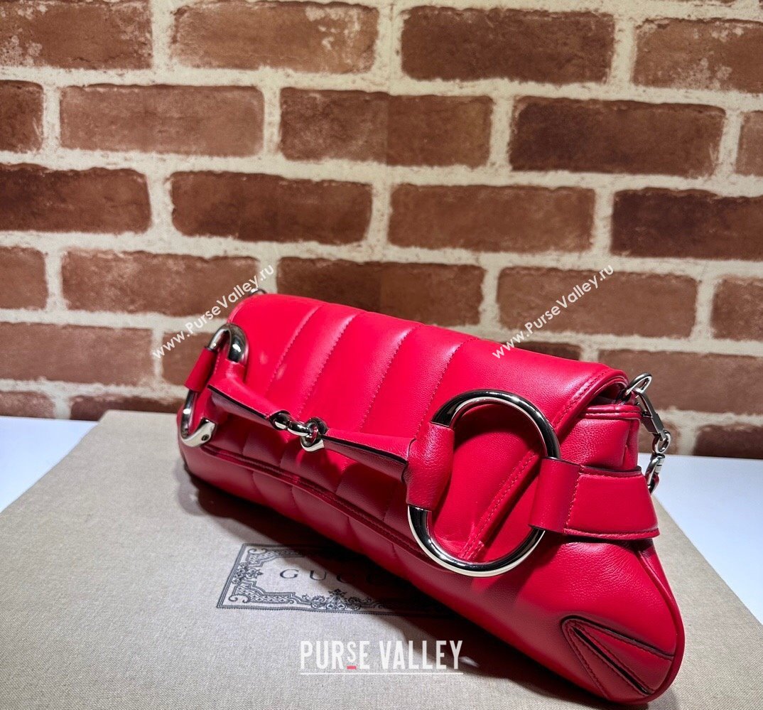 Gucci Horsebit Chain medium shoulder bag 764255 quilted leather Red (dlh-23111403)