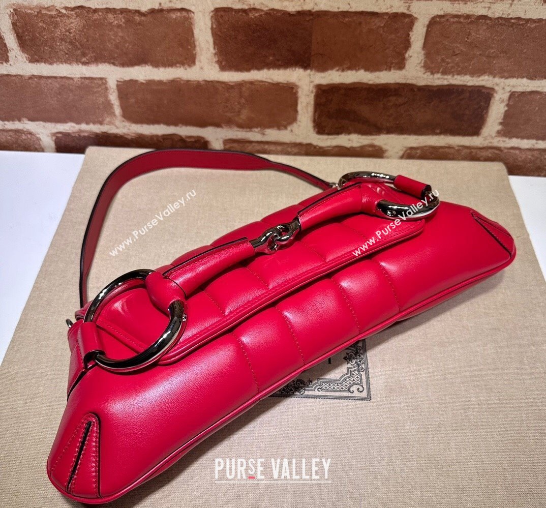 Gucci Horsebit Chain medium shoulder bag 764255 quilted leather Red (dlh-23111403)