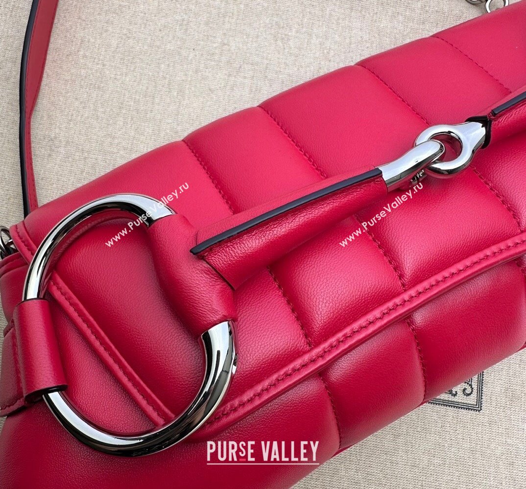 Gucci Horsebit Chain medium shoulder bag 764255 quilted leather Red (dlh-23111403)