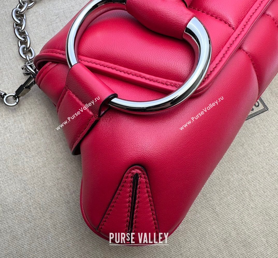 Gucci Horsebit Chain medium shoulder bag 764255 quilted leather Red (dlh-23111403)
